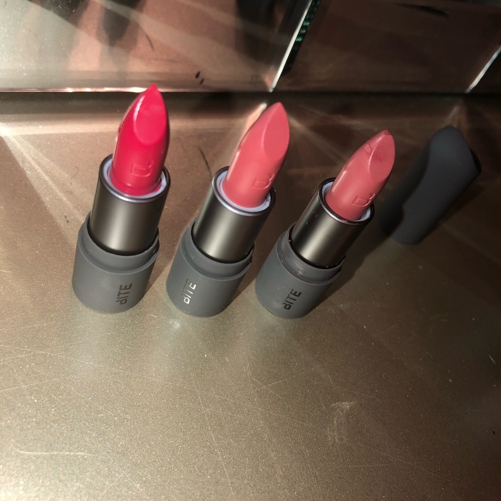 3 Bite beauty lipsticks